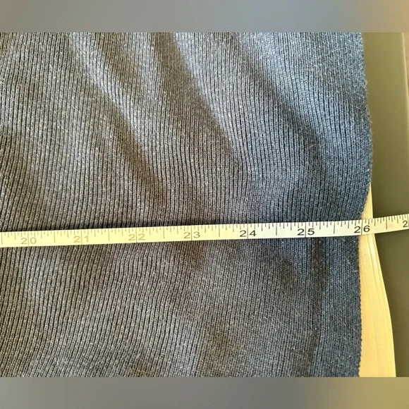 Oak + Fort Blue Ribbed Tunic Top XS Wide Sleeve Structured Minimalist - Picture 9 of 10